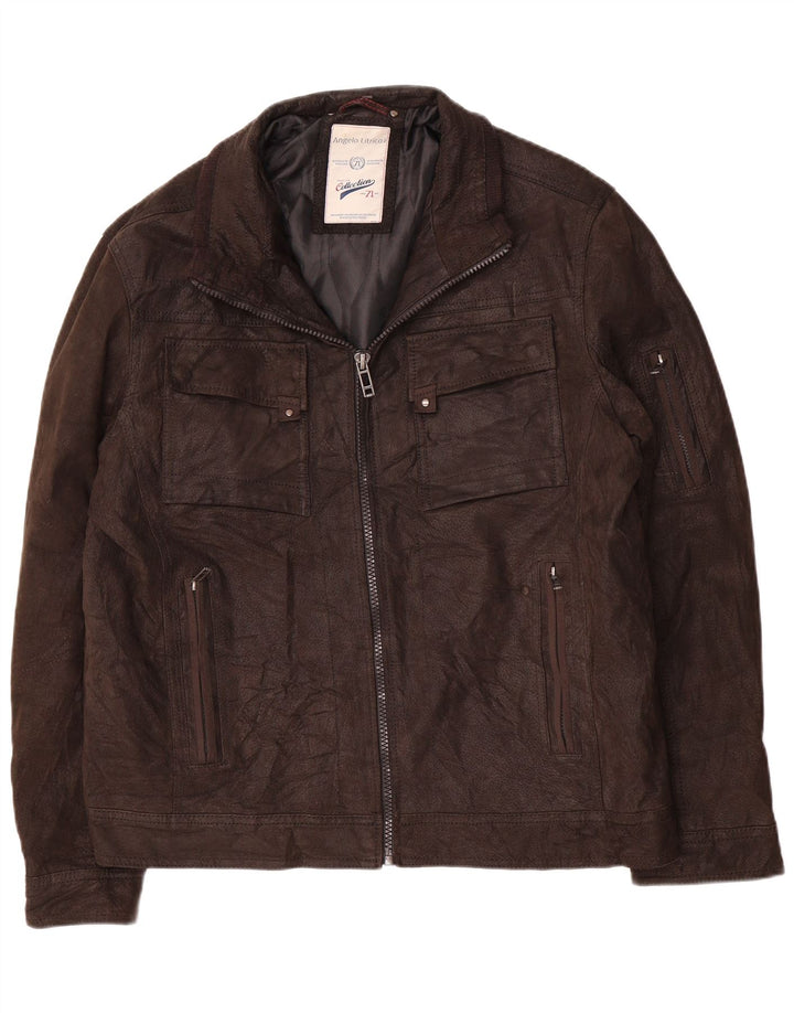 Jachetă de piele pentru bărbați Angelo Litrico UK 42 XL piele maro