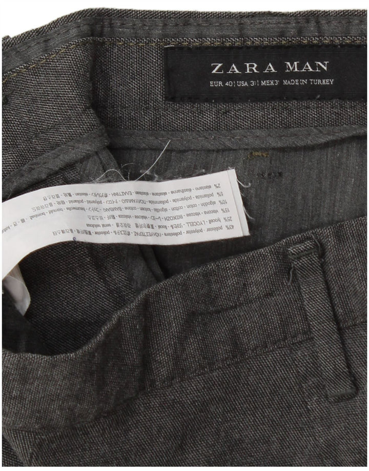 Pantaloni chino slim pentru bărbați Zara EU 40 Mediu L31 L30 Poliester gri