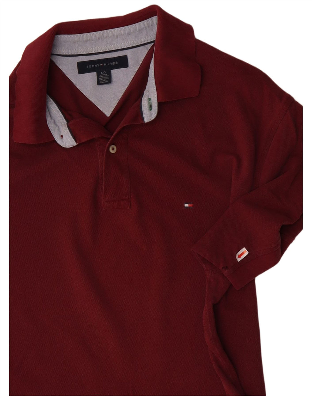 TOMMY HILFIGER Tricou polo pentru bărbați, bumbac burgundy mare