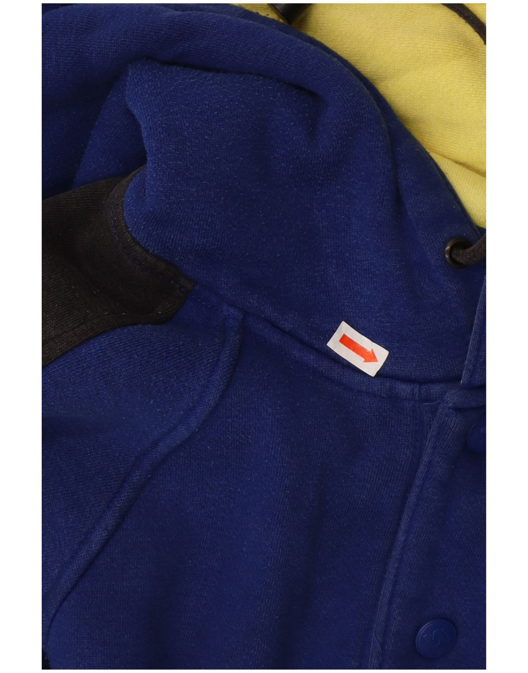 STARTER Pulover pentru bărbați cu glugă cu gât cu nasturi, bumbac colorblock albastru mediu