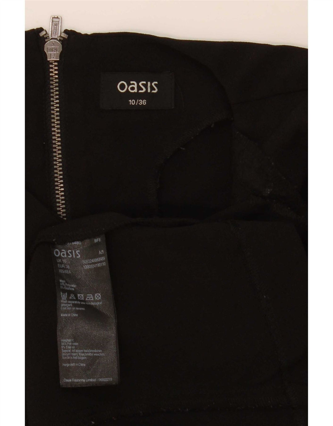 Bluză supradimensionată Oasis pentru femei cu mâneci 3/4, UK 10, poliester negru mic
