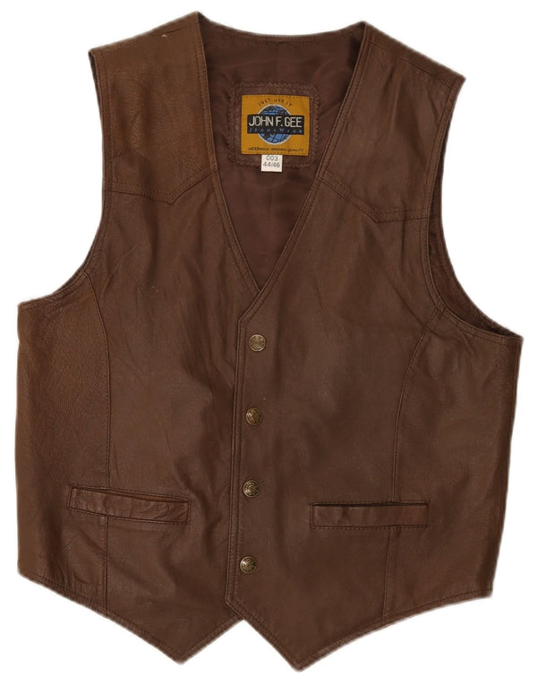Vestă din piele pentru bărbați John F Gee EU 44/46 XS piele maro