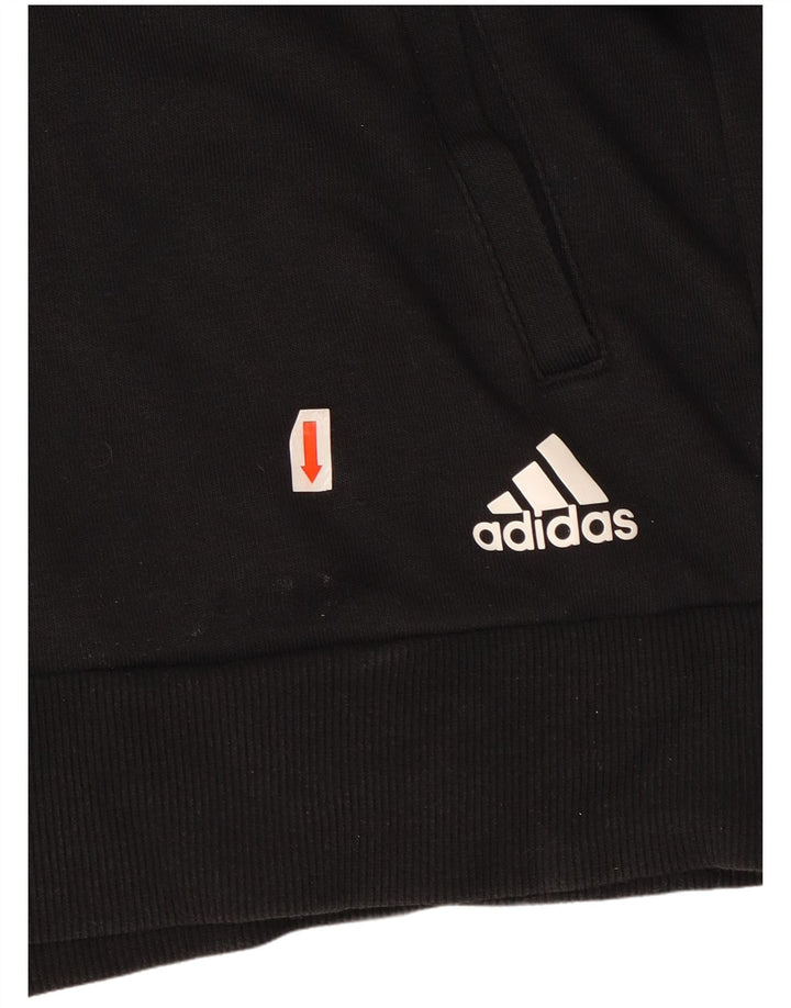 Jachetă de top pentru trening grafic ADIDAS, mare, negru, bumbac