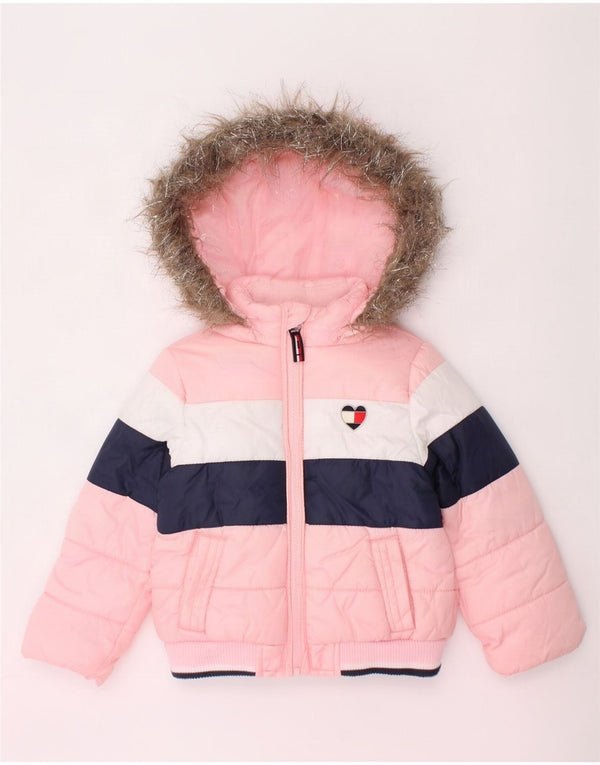 Jachetă căptușită pentru bebeluși Tommy Hilfiger 12-18 luni roz Colorblock