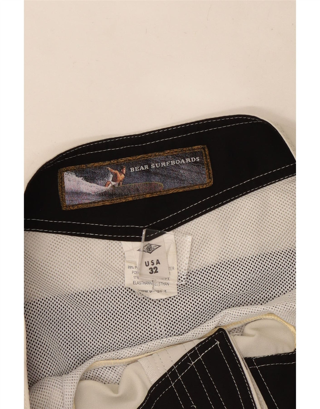 Pantaloni scurți casual pentru bărbați Bear W32 Medium White Colorblock Poliester