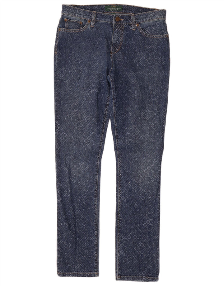 Blugi slim pentru femei Ralph Lauren US 8 Medium W32 L31 Blue Geometric Bumbac