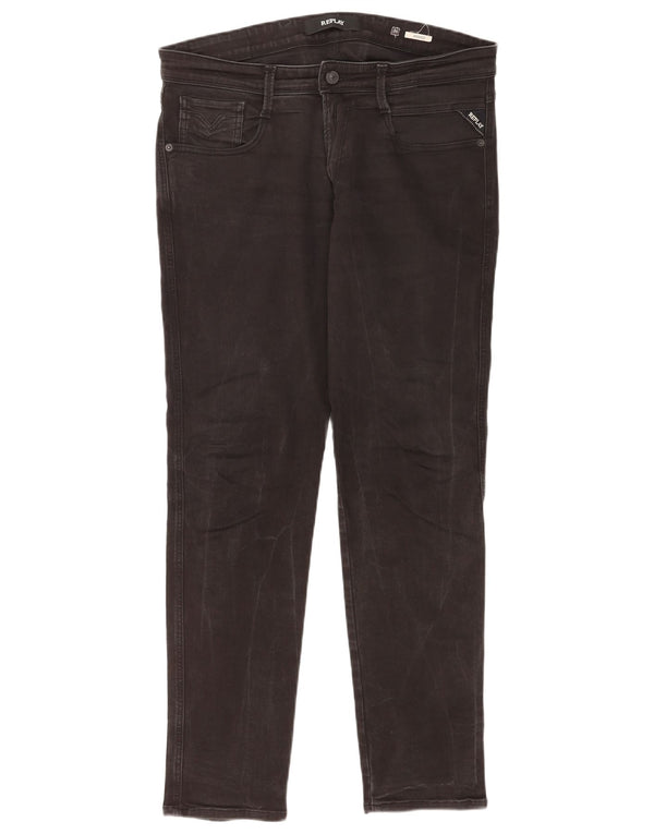 Replay Blugi Anbass Slim pentru bărbați W34 L32 bumbac negru