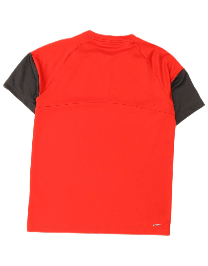 Tricou obișnuit pentru băieți Adidas Top 15-16 ani, roșu, poliester color bloc