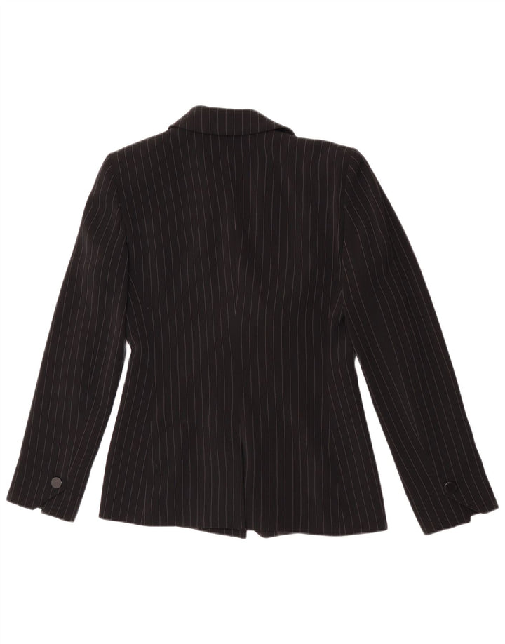 Jachetă Blazer pentru femei Emporio Armani cu 1 nasture Marea Britanie 8, neagră, cu dungi mici