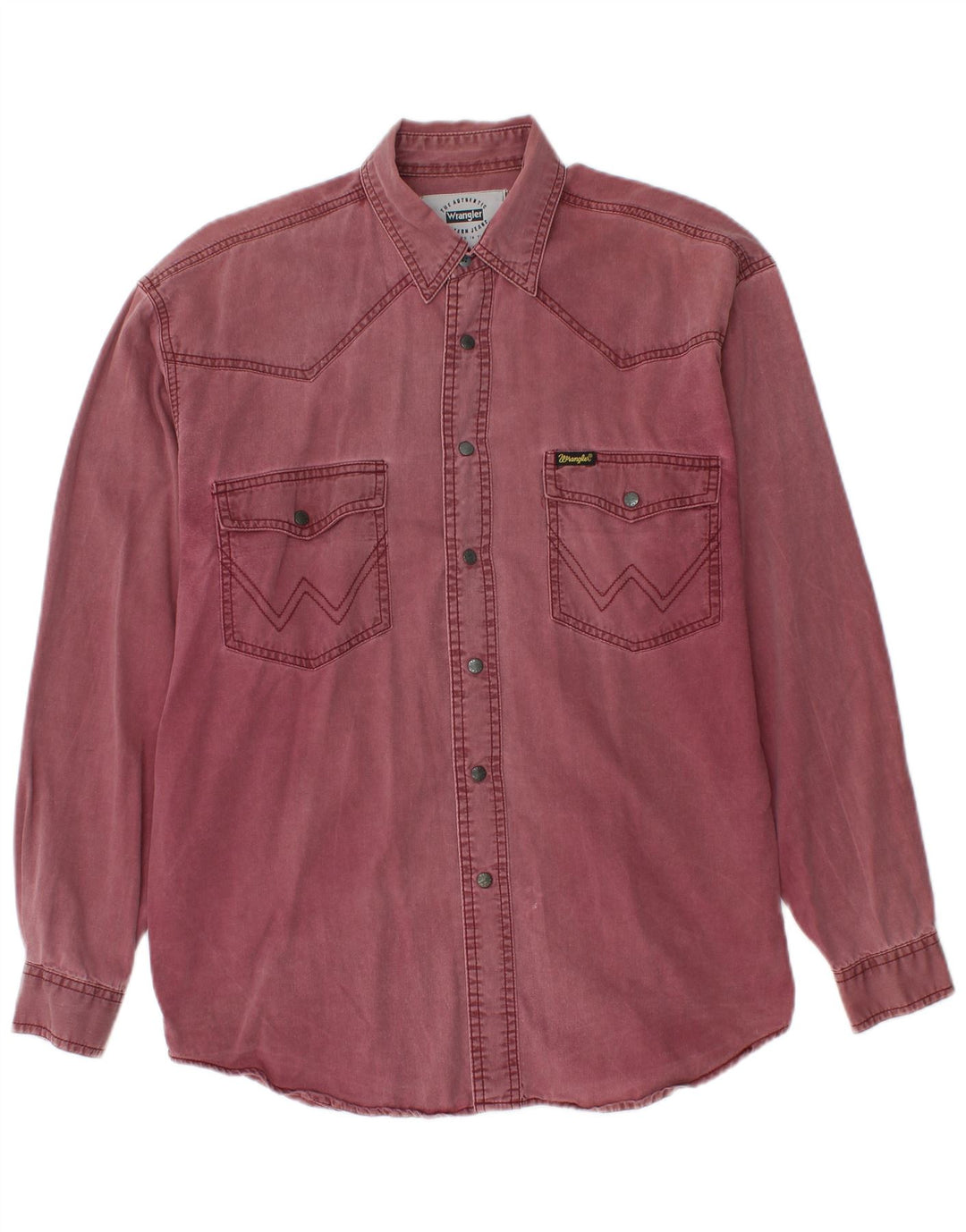 Cămașă Western Denim pentru bărbați WRANGLER Bumbac Mic Burgundy