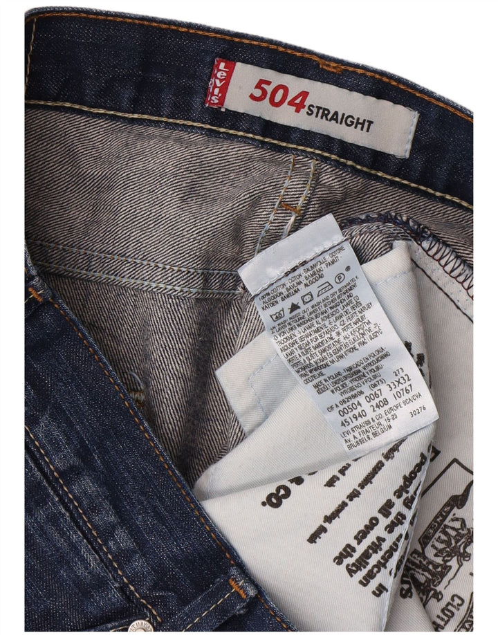 Blugi drepti pentru bărbați Levi's 504 W33 L32 Bumbac albastru