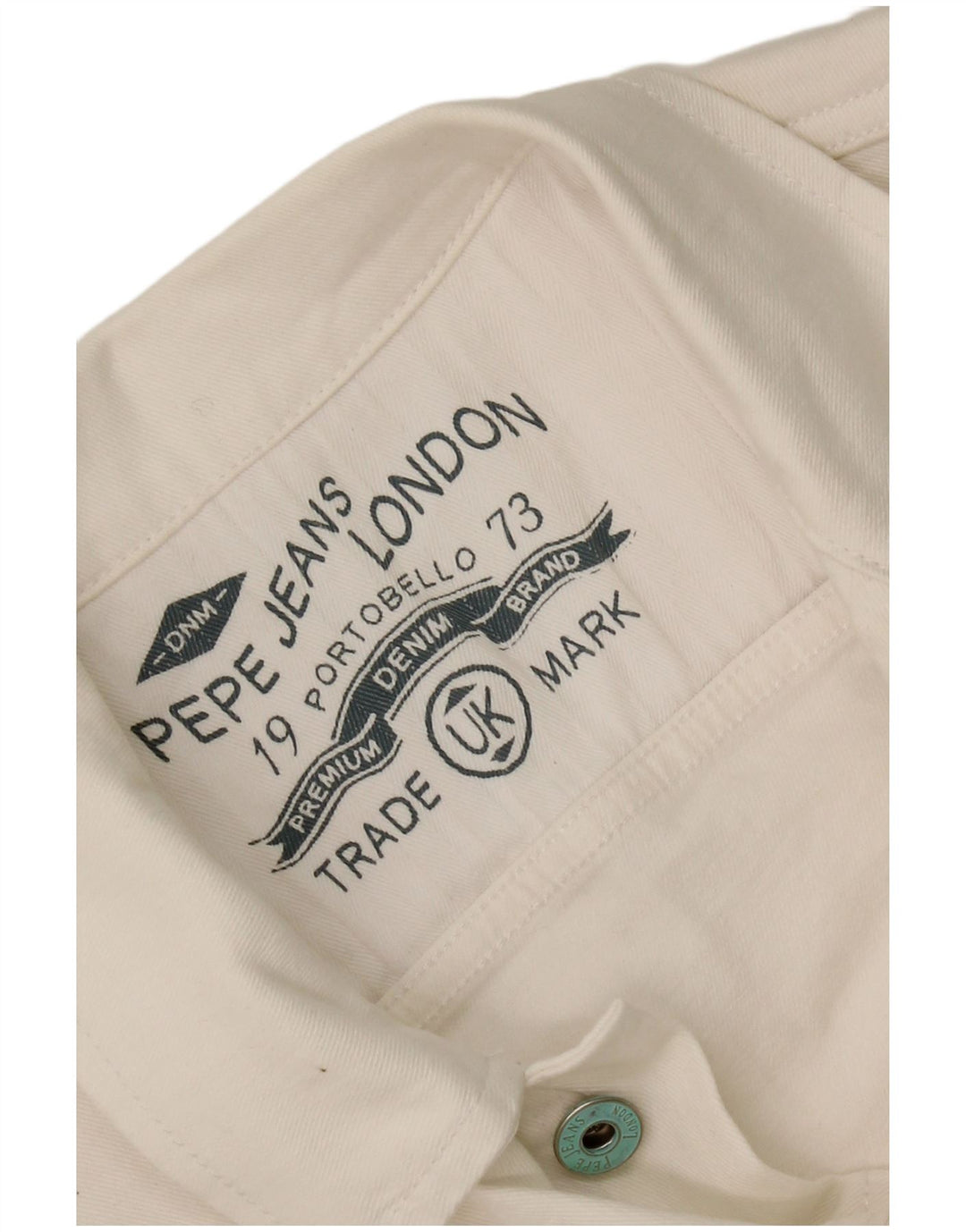 Jachetă de denim crop pentru femei PEPE Jeans UK 10 Small White