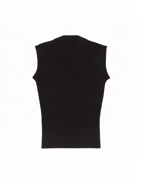 Coveri Womens Vest Tank Top UK 4 XS Lână neagră