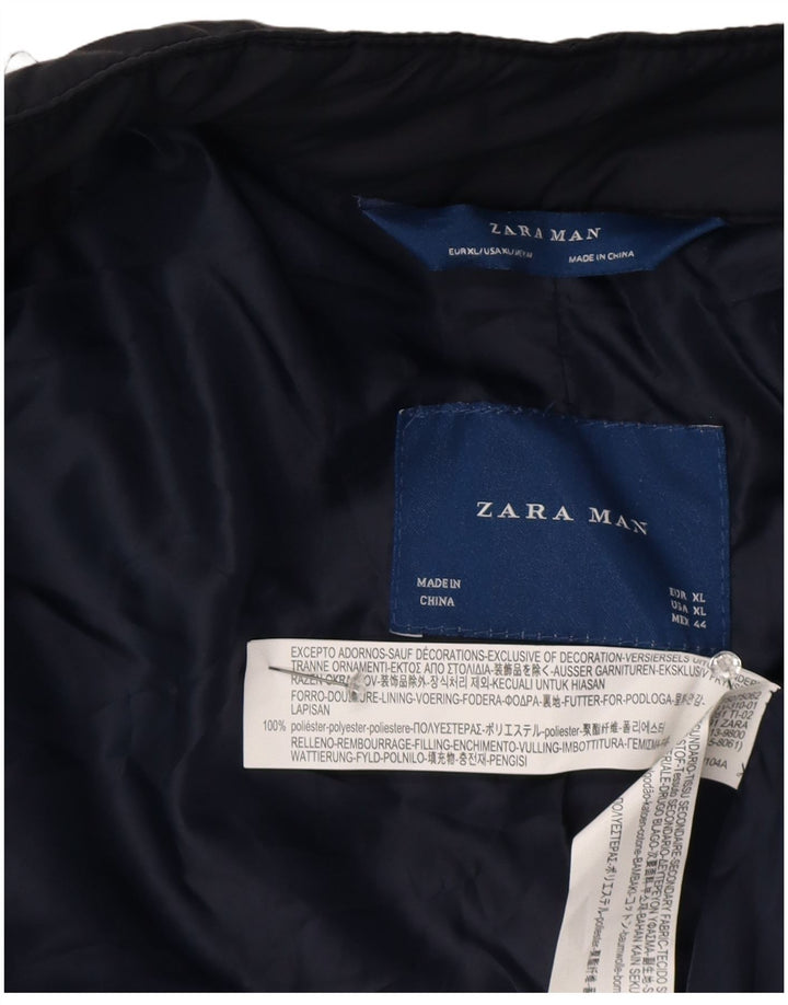 Jachetă matlasată pentru bărbați Zara UK 42 XL Bleumarin Poliester