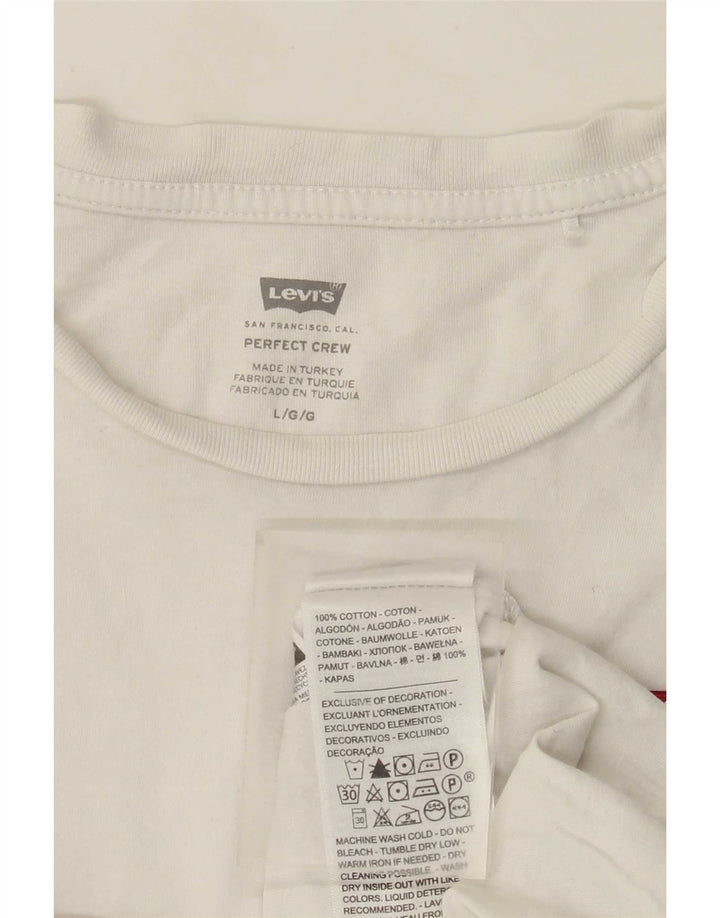 Tricou pentru femei Levi's Top UK 16 Large4 Bumbac alb
