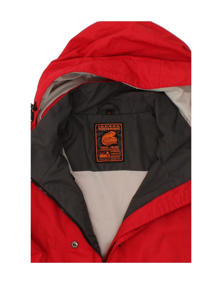 IGUANA Womens Hooded Windbreaker Jacket IT 44 Medium Red Polyester Vintage Iguana and Second-Hand Iguana from Messina Hembry 
