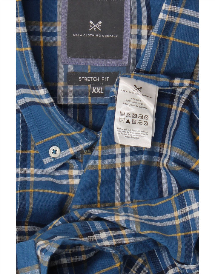 Crew Clothing Cămașă elastică pentru bărbați 2XL, bumbac cu carouri albastre