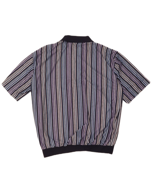 Rionero Mens Polo Neck Jumper Sweater 2XL Multicoloured Striped