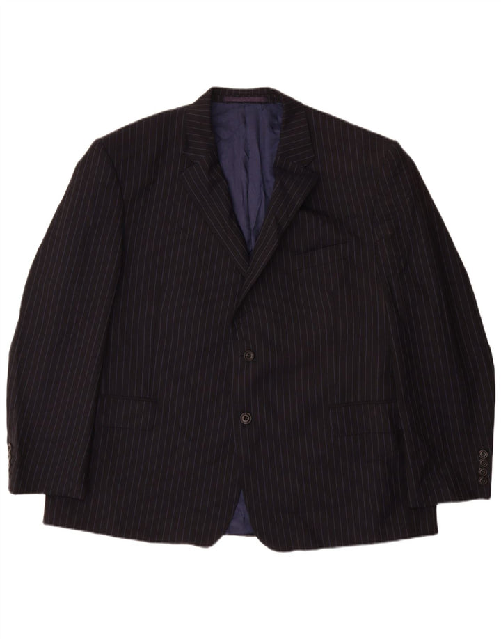 Jachetă pentru bărbați Marks & Spencer, cu 2 nasturi, Marea Britanie 48 4XL, bleumarin, cu dungi