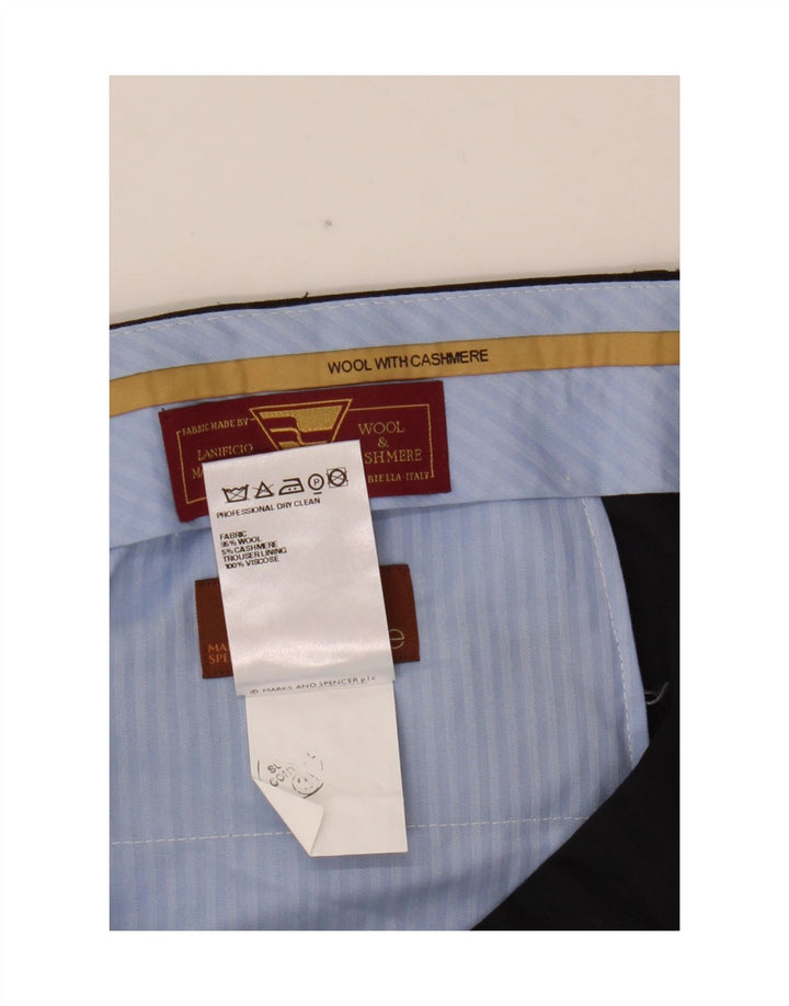 Marks & Spencer Pantaloni drepți pentru bărbați L36 L31 Lână bleumarin