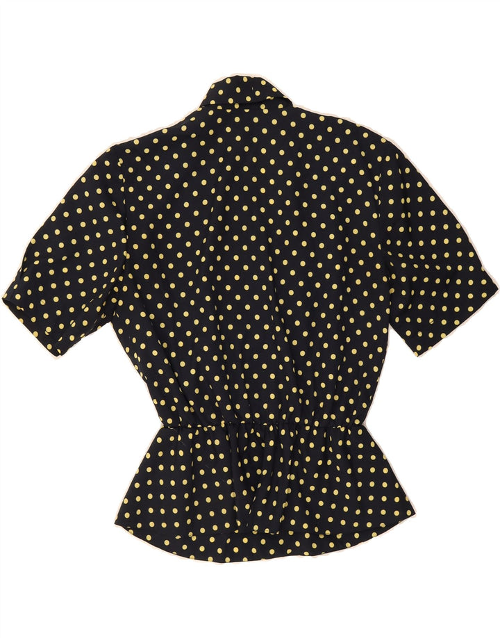 VINTAGE Womens Pullover Shirt Blouse IT 46 Large Black Polka Dot Polyester Vintage Vintage and Second-Hand Vintage from Messina Hembry 