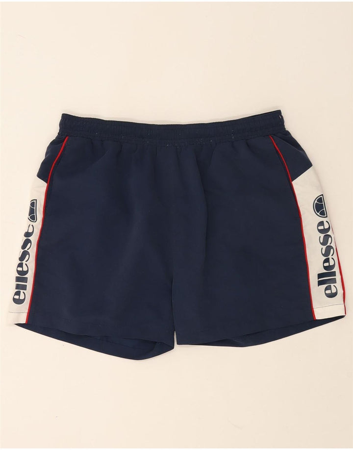 Pantaloni scurți sport grafic pentru bărbați Ellesse, mari, bleumarin, poliester color bloc