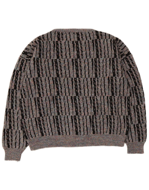 Pulover pentru femei Benetton, cu gâtul barcă, UK 14 Medium Gri Dunge