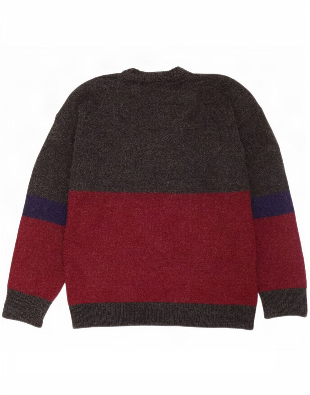 Pulover vintage pentru bărbați cu gât roșu, mare, multicolor