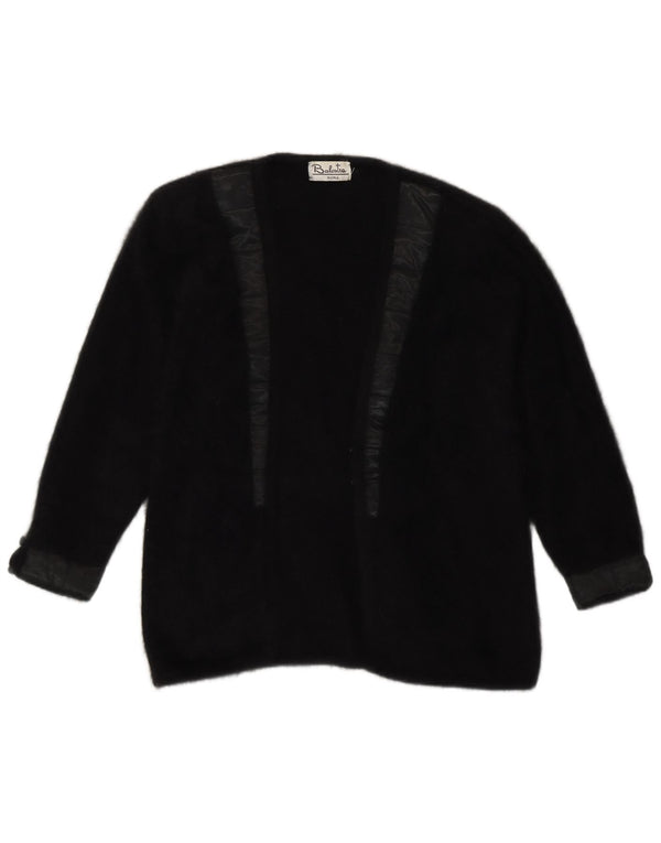 Pulover cardigan deschis pentru femei Renato Balestra UK 14 Medium Black Angora