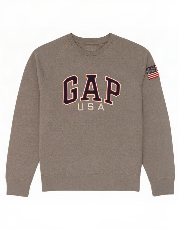 Gap Womens Graphic Oversized Sweatshirt Jumper UK 10 Small Grey Cotton