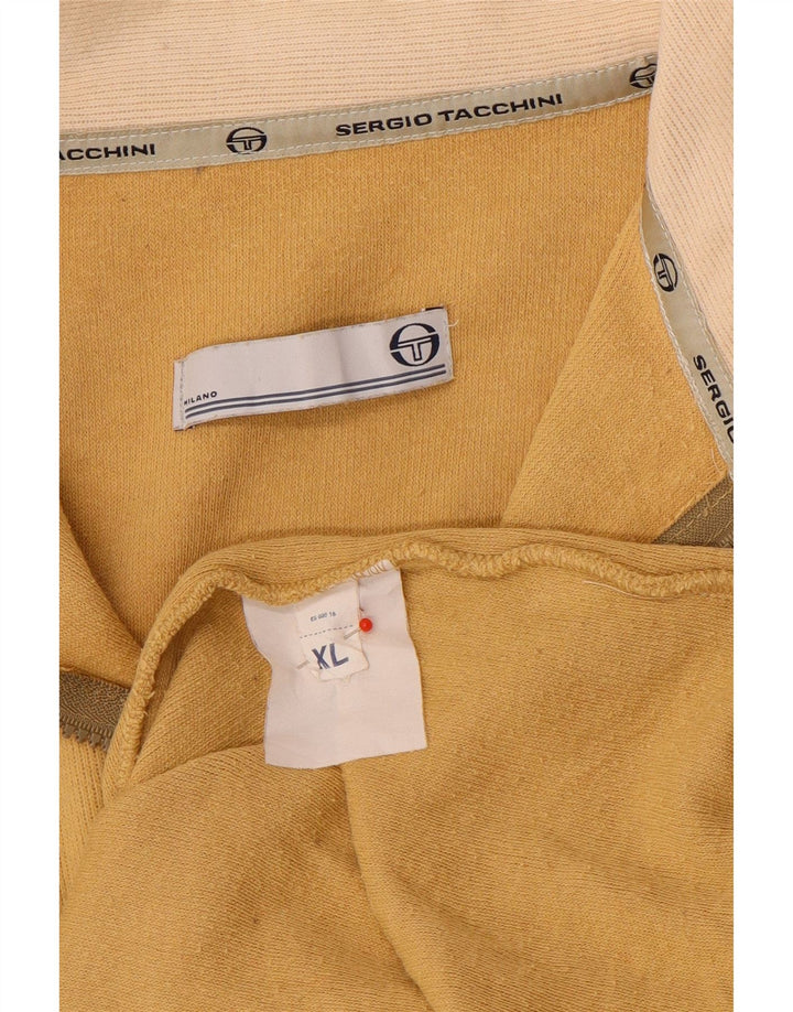 Pulover pentru bărbați Sergio Tacchini, cu fermoar și gât, XL, maro
