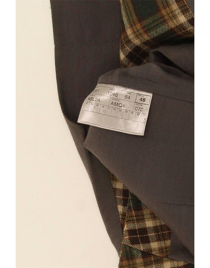 Vestă Vintage pentru bărbați IT 48 Medium Green Check Lână virgină