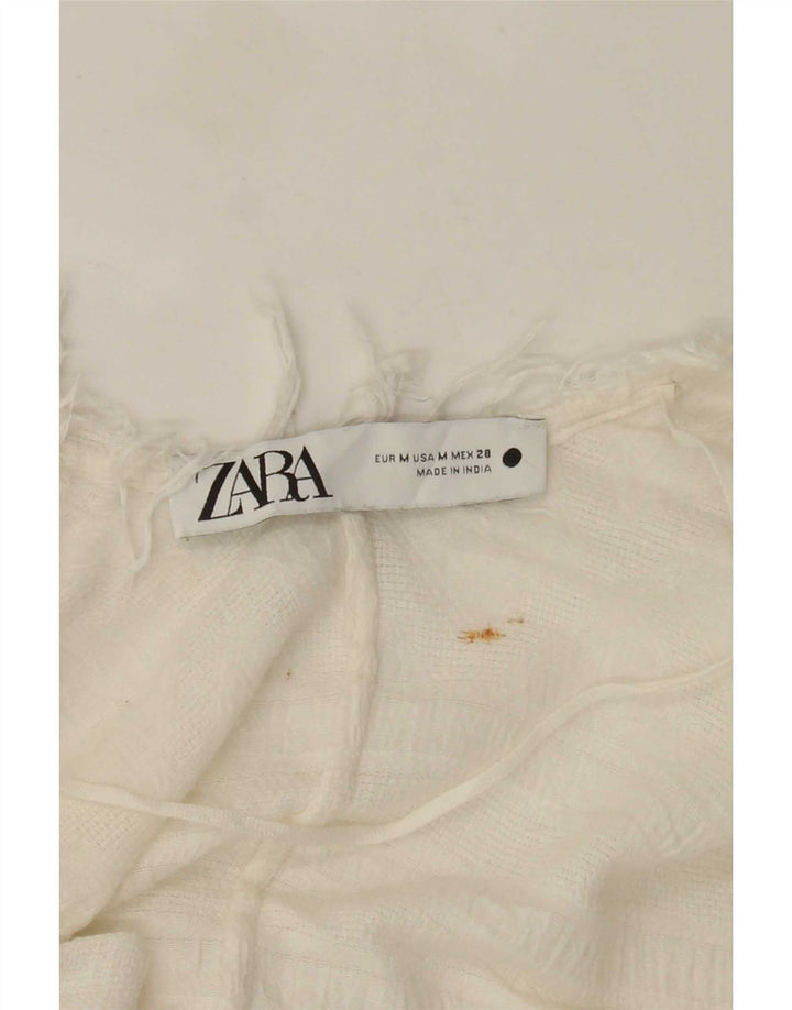 Top cardigan supradimensionat cu mânecă scurtă pentru femei Zara UK 14 Medium White
