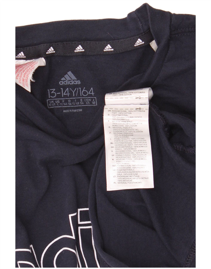 Tricou grafic pentru băieți ADIDAS Top 13-14 ani Bumbac bleumarin