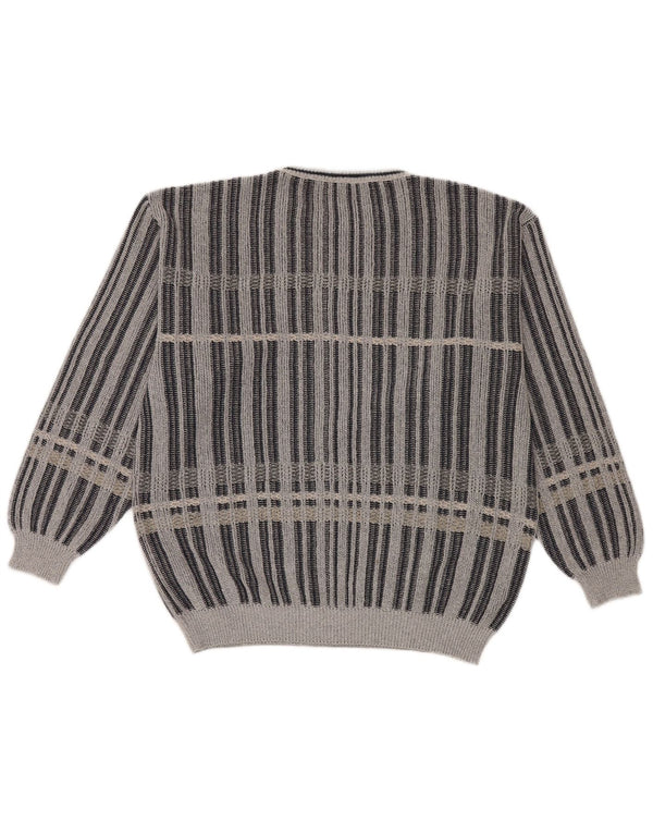 Pulover vintage pentru bărbați cu gâtul de barcă IT 48 Medium Grey Check