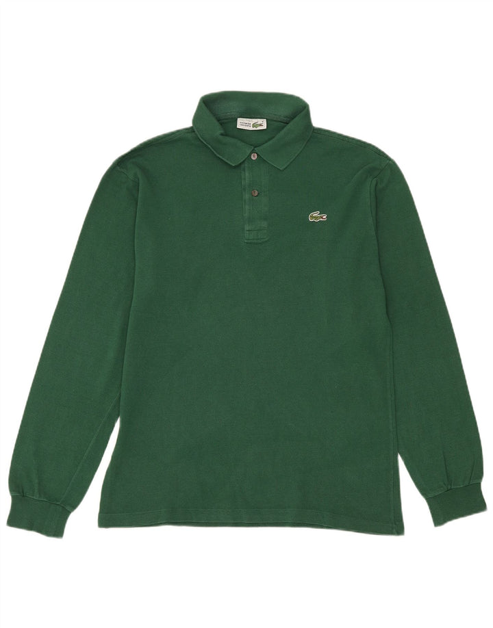 Tricou polo pentru bărbați Lacoste cu mânecă lungă, mărimea 4, bumbac verde mediu