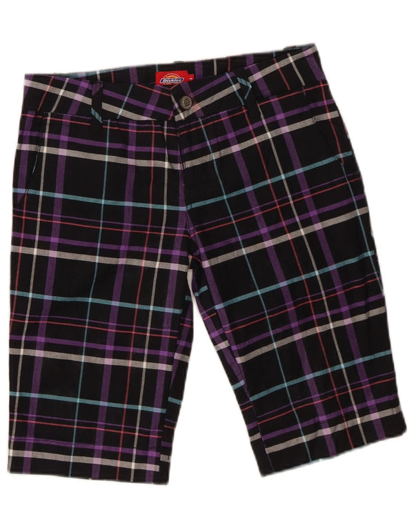 Pantaloni scurti chino bermude Dickies pentru femei US 3 XS W28, bumbac cu check negru