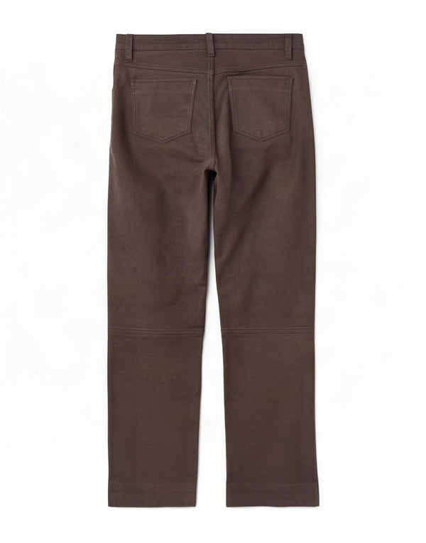 Pantaloni drepți din piele vintage pentru bărbați W34 L32 maro
