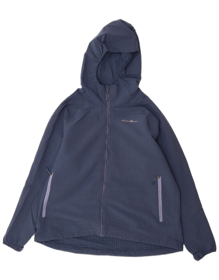 Jachetă Windbreaker pentru femei cu glugă Eddie Bauer UK 20 2XL Albastru Poliester