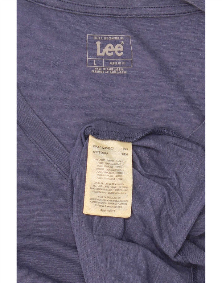 Tricou Lee pentru femei cu croiala normală Top UK 16 Large Blue Lyocell