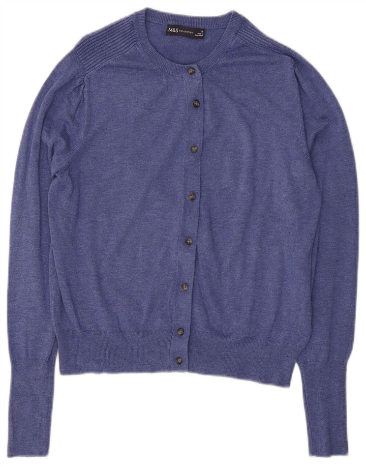 MARKS & SPENCER Pulover cardigan pentru femei UK 10 Small Blue Viscose