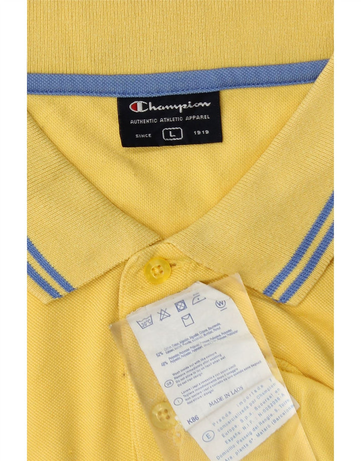 Tricou polo Champion pentru bărbați, bumbac galben mare