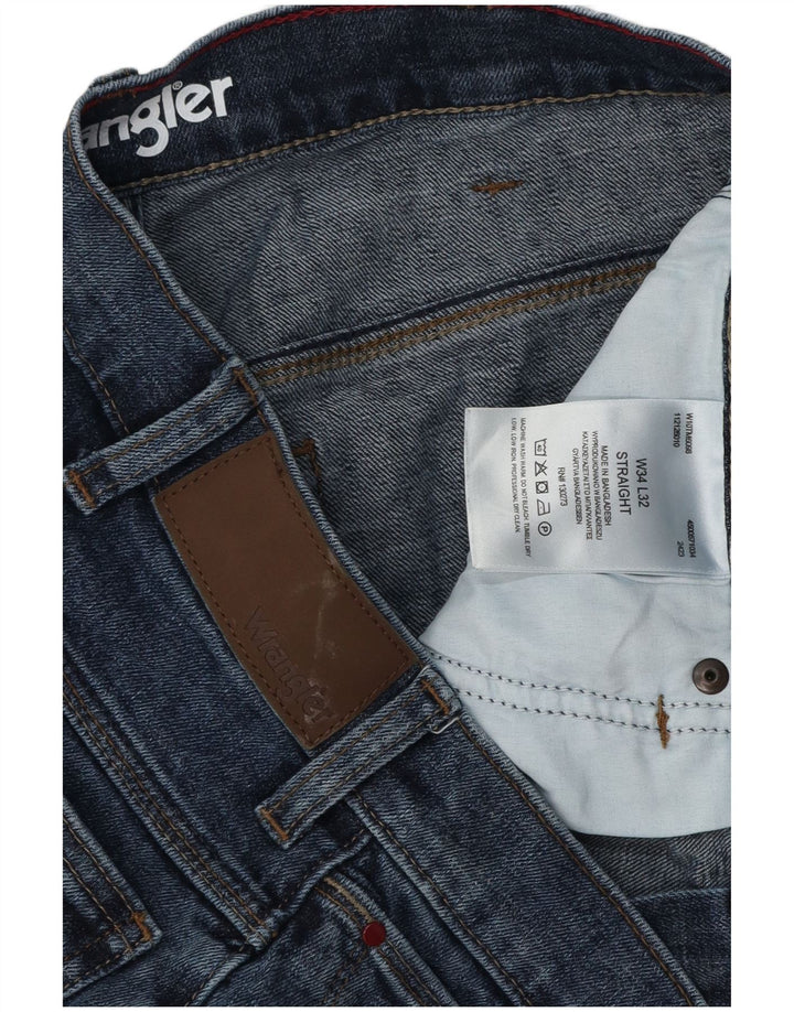 Blugi drepti pentru bărbați Wrangler W34 L32 Bumbac albastru