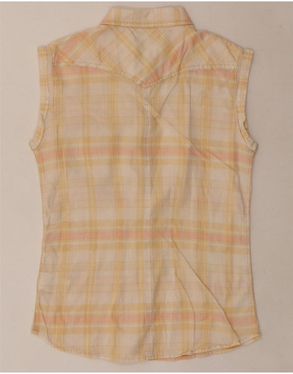 Cămașă fără mâneci Wrangler pentru femei UK 12 Medium Yellow Check