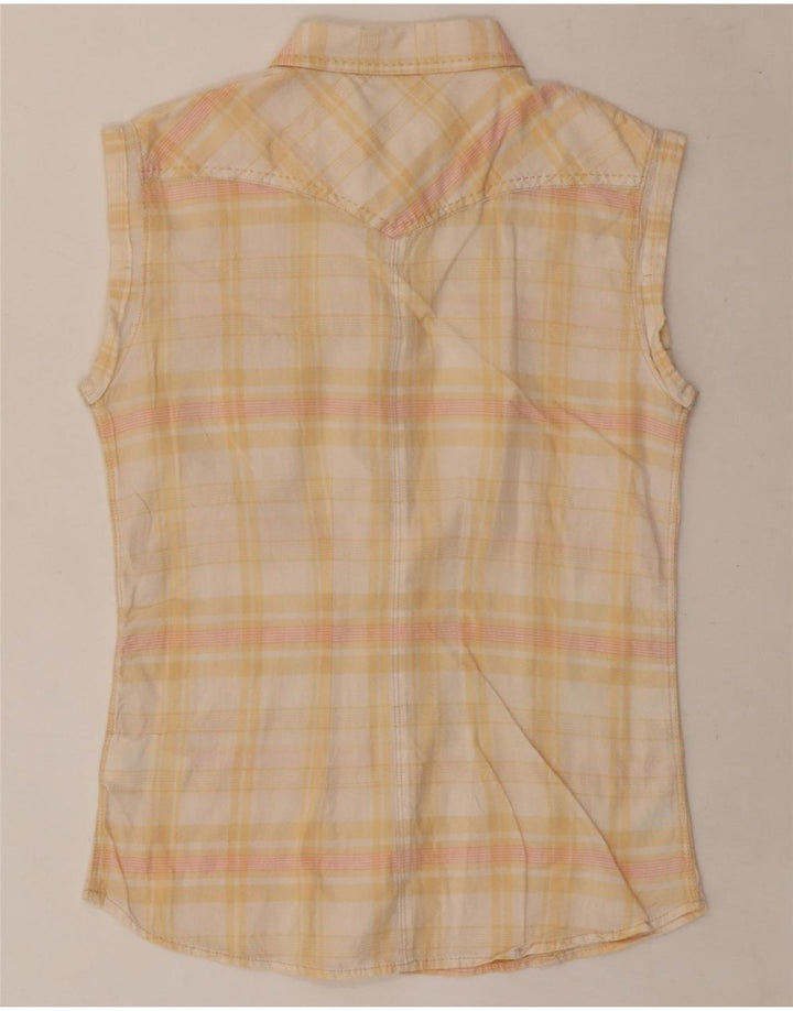 Cămașă fără mâneci Wrangler pentru femei UK 12 Medium Yellow Check