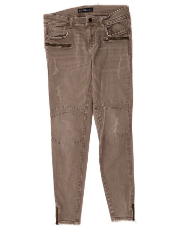 Blugi skinny dama Zara EU 38 Mici W28 L26 Bumbac gri