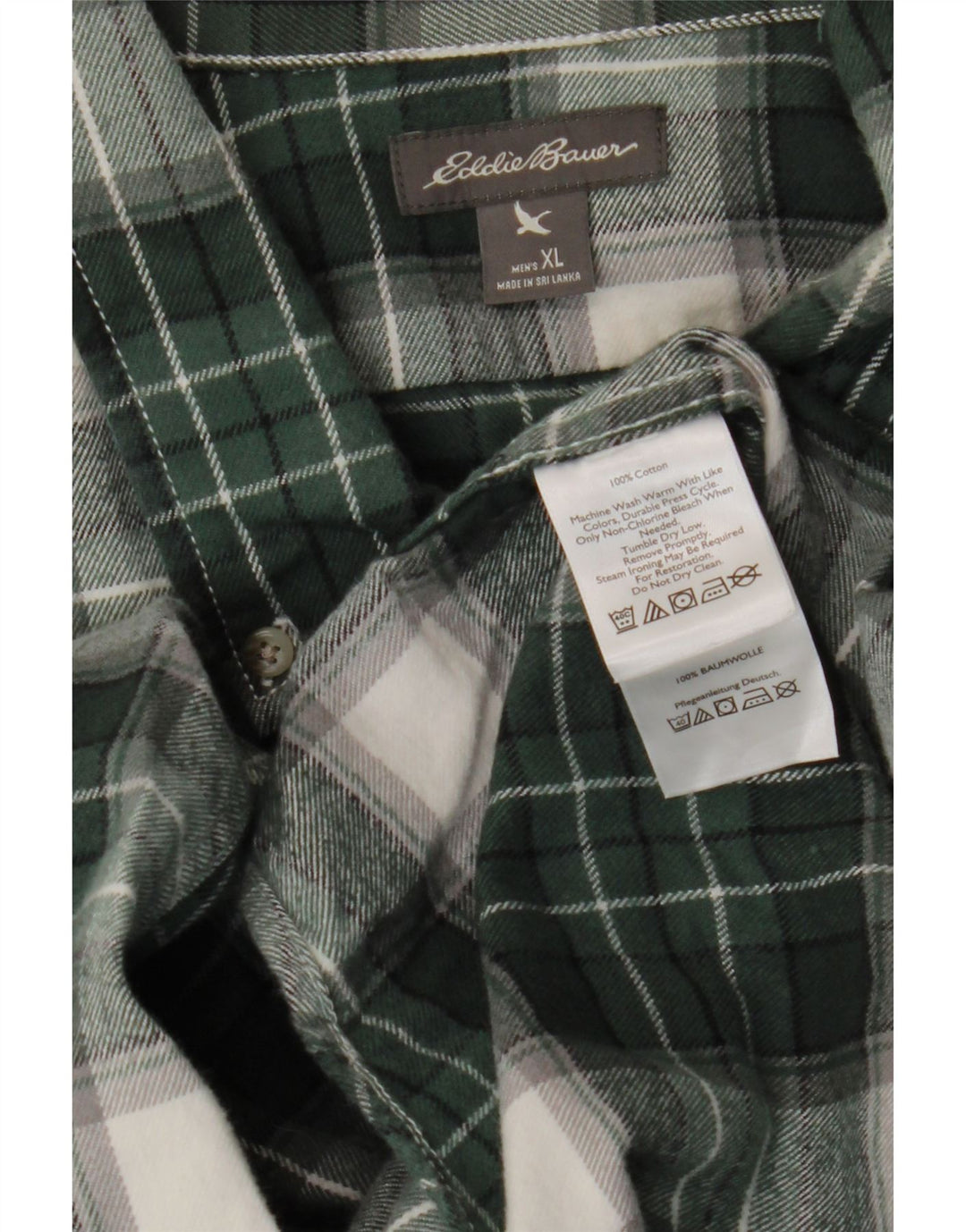 EDDIE BAUER Cămașă de flanel pentru bărbați, XL, verde, cu carouri