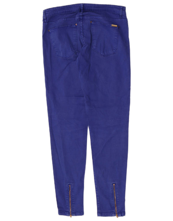 Zara Womens Skinny Casual Trousers EU 38 Small W28 L28 Blue Cotton