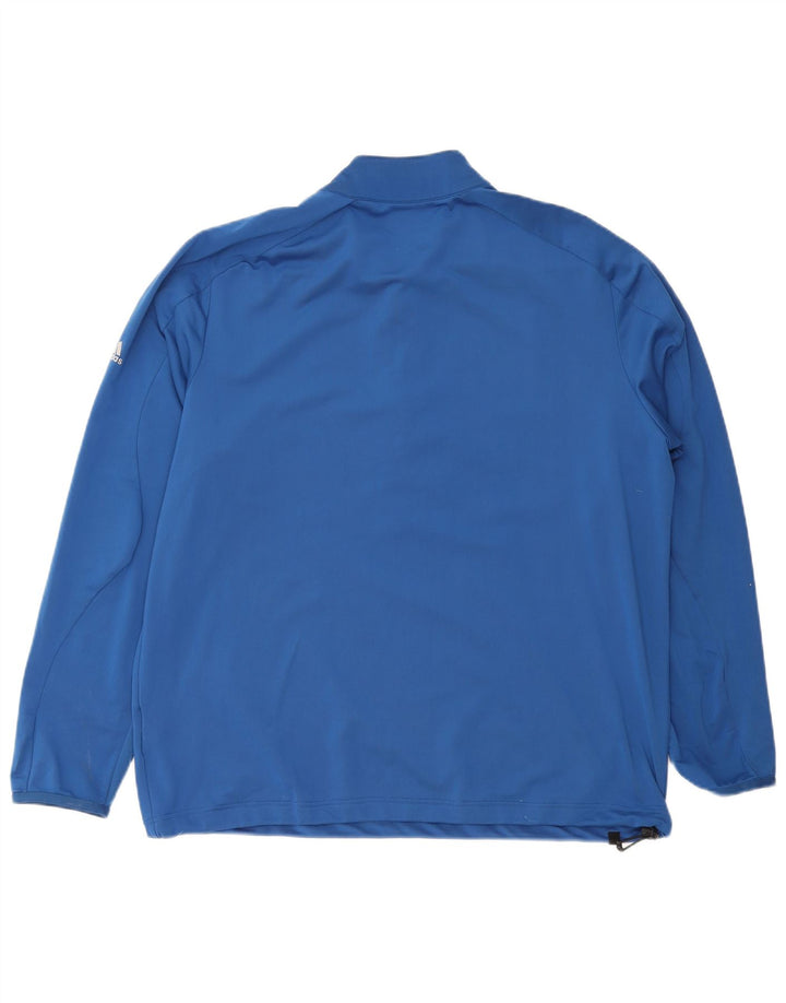 Adidas bărbați Climacool Zip Neck Top cu mânecă lungă, mare, albastru, poliester