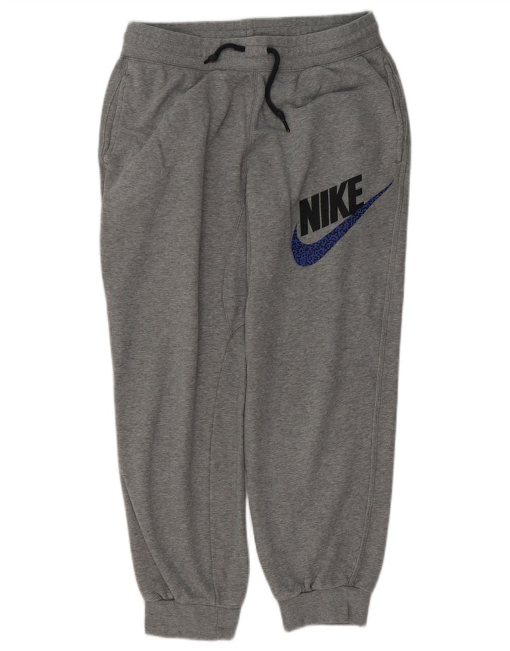 Pantaloni de trening grafic pentru bărbați NIKE Pantaloni de jogging din bumbac gri mediu